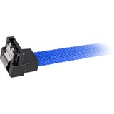 Sharkoon Sata III 90° sleeve kabel Blauw, 0,3 meter