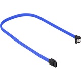 Sharkoon Sata III 90° sleeve kabel Blauw, 0,45 meter