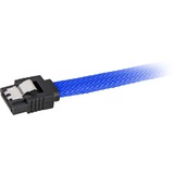 Sharkoon Sata III 90° sleeve kabel Blauw, 0,6 meter