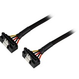 Sharkoon Sata Y- Stroomadapter 90 graden, 0,20m splitterkabel Zwart