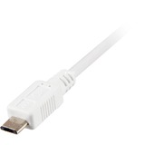 Sharkoon USB-A 2.0 > Micro USB-B kabel Wit, 1 meter