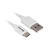 Sharkoon USB-A 2.0 - USB-C kabel Wit, 0,5 meter