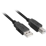Sharkoon USB-A 2.0 naar USB-B kabel Zwart, 2 meter