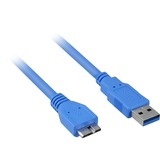 Sharkoon USB-A 3.0 > Micro-USB-B 3.0 kabel Blauw, 3 meter