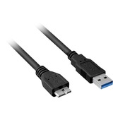 Sharkoon USB-A 3.0 naar Micro-USB-B 3.0 kabel Zwart, 2 meter