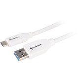 Sharkoon USB-A 3.2 Gen 2 naar USB-C kabel Wit, 1 meter