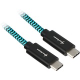 Sharkoon USB-C 3.2 Gen 2 kabel Zwart/lichtblauw, 1 meter