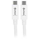 Sharkoon USB-C 3.2 > USB-C kabel Wit, 1 meter