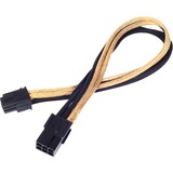 SilverStone 6-Polig PCIe verlengkabel adapter Zwart/goud, PP07-IDE6BG, Lite retail