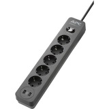 APC PME5U2B-GR stekkerdoos met overspanningsbeveiliging Zwart, 5x stopcontact + 2x USB Surge lader