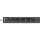 APC PME5U2B-GR stekkerdoos met overspanningsbeveiliging Zwart, 5x stopcontact + 2x USB Surge lader
