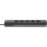 APC PME5U2B-GR stekkerdoos met overspanningsbeveiliging Zwart, 5x stopcontact + 2x USB Surge lader