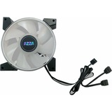 AZZA Hurricane II Digital RGB 120 mm case fan Zwart/transparant, 4-pins PWM-aansluiting