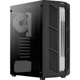 Aerocool Prime v2 midi tower behuizing Zwart | 2x USB-A | RGB | Window