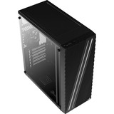 Aerocool Streak midi tower behuizing Zwart | 3x USB-A | RGB | Window