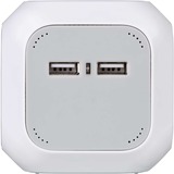 Brennenstuhl ALEA-Power 2xUSB-Charger + stekkerblok 4-voudig stekkerdoos Lichtgrijs/wit, 1,4 meter