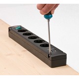 Brennenstuhl Bremounta Stekkerdoos 5-voudig stekkerdoos Zwart, 2x USB