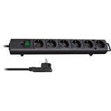 Brennenstuhl Comfort-Line Plus 6-voudige stekkerdoos Zwart, 6x stekker, met platte stekker, 2m H05VV-F 3G1.5