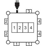 Brennenstuhl Compacte rubberen stroomverdeler BSV 3 FI/16 2 IP44 5-voudige stekkerdoos Zwart, 5x stekker, 2xCEE16A