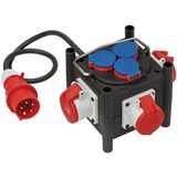 Brennenstuhl Compacte rubberen stroomverdeler BSV 3 LS E/16 2 IP44 1 meter 3-voudige stekkerdoos Zwart, 3x stekker, 3x geaard, 3x CEE