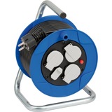 Brennenstuhl Garant Compact kabelhaspel en USB 5 meter Blauw/zwart, 3x geaard, 2x USB