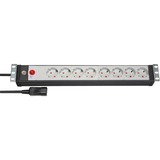 Brennenstuhl Premium-Line 19" stekkerdoos 8-voudig Zwart/lichtgrijs, 3 meter