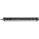 Brennenstuhl Premium-Line Technic Alu 19" 8x stekkerdoos Aluminium/zwart, 1390007018, voor 8 stekkers