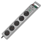 Brennenstuhl Super-Solid 13500A +surge protection 5x 5-voudige stekkerdoos Zilver, 5x stekker, 1153340315, voor 5 stekkers