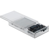 DeLOCK Externe dubbele behuizing voor 2x 2,5" SATA HDD/SSD externe behuizing Transparant, 42622