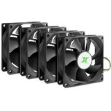 Inter-Tech IPC Fan Set 80 mm case fan Zwart, 4 stuks