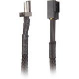 Sharkoon 3-Pin Y-Kabel splitterkabel Zwart, 0,2 meter, Sleeve