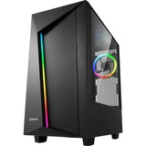 Sharkoon REV100 midi tower behuizing Zwart | 2x USB-A | RGB | Tempered Glass