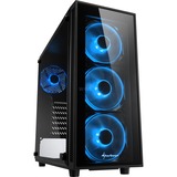 Sharkoon TG4 Blue tower-behuizing Zwart/blauw, USB 3.0, Window-Kit