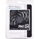 SilverStone FN124 case fan Zwart/zwart