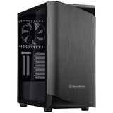 SilverStone SETA A1 midi tower behuizing Zwart/titanium | 2x USB-A | 1x USB-C | RGB | Tempered Glass