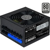 SilverStone SST-ST1200-PTS 1200W voeding  Zwart, 8x PCIe, Kabel-Management