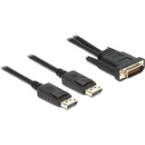 DeLOCK DMS-59 > 2 x DisplayPort Kabel adapter Zwart, 83507