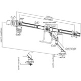 Neomounts NM-D775DX3WHITE monitorarm Wit