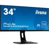 iiyama ProLite XUB3493WQSU 34" UltraWide Gaming Monitor Zwart, 2x HDMI, DisplayPort, 2x USB-A 3.2 (5 Gbit/s)