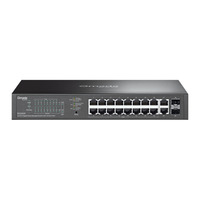 TP-Link Omada ES220GP 20-Poort Gigabit Easy Managed Switch Zwart, 16x PoE+, 2x Gigabit SFP