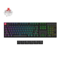 Keychron K10X-B1, toetsenbord Zwart, US lay-out, Keychron Super Red, RGB, Cherry Double-shot PBT Keycaps, Bluetooth / USB-C