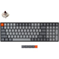 Keychron K4-H3, toetsenbord Grijs/grijs, US lay-out, Gateron G Pro Brown, RGB leds, ABS keycaps, hot swap, Bluetooth