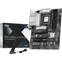 MSI PRO Z890-S WIFI6E socket 1851 moederbord Zwart/zilver, RAID, 2.5Gb-LAN, Wi-Fi 7, BT 5.4, Sound, ATX