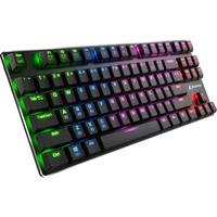 Sharkoon PureWriter TKL RGB, gaming toetsenbord Zwart, US lay-out, Kailh Choc Low Profile Blue, RGB leds, TKL