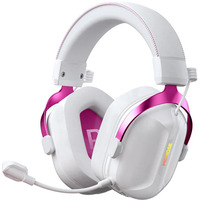 MCHOSE S9 Wireless Tri-Mode over-ear gaming headset Wit/roze, PC / laptop / Playstation / Switch / Smartphone, 2.4G / Bluetooth / Wired / Type-C