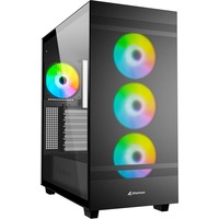 Sharkoon Rebel C50 Black RGB midi tower behuizing Zwart | 2x USB-A | 1x USB-C | RGB | Tempered Glass