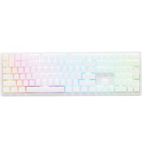 Ducky Zero 6108 Pure White RGB mechanisch gaming toetsenbord Wit, US lay-out (QWERTY), Cherry MX2A Blue, 100%, RGB leds, Double-shot PBT, hot swap, 2.4GHz | Bluetooth | USB-C