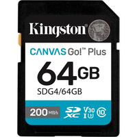 Kingston Canvas Go! Plus SDXC 64 GB geheugenkaart Zwart, Class 10, UHS-I U3, V30