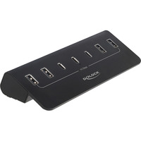 DeLOCK USB-C 10 Gbps Hub usb-hub Zwart, 3x USB-C 3.2 (10 Gbit/s), 4x USB-A 3.2 (10 Gbit/s)