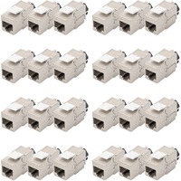 Digitus CAT 6A Keystone module met intelligente kabelmanager Zilver, 24 stuks
